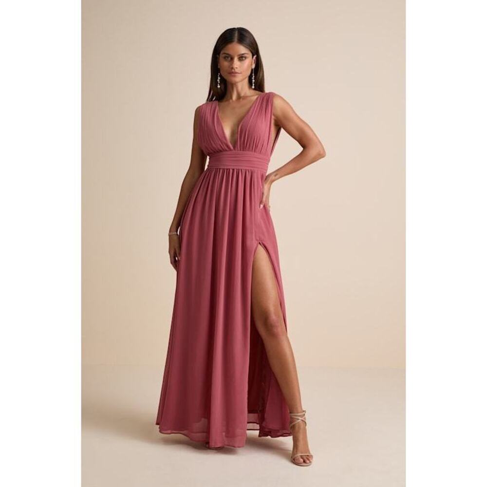 Lulus Heavenly Hues Desert Rose Maxi Dress Pink - Size L